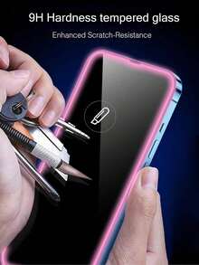 MSRI 2pcs Pink Glow-In-The-Dark Tempered Glass Screen Protector, High Definition & High Transparency, Restores Original Color, High Hardness, Anti-Scratch, Anti-Abrasion, Durable Against Daily Friction, Absorbs Drop Impact, Full Basic Protection, Glows At Night For Easy And Quick Phone Finding, No Case Interference, Compatible With IPhone Duo/18 Pro Max/18 Pro/18/17e/17 Pro Max/17 Pro/17 Air/17/16 Pro Max/16 Pro/16 Plus/16/15 Pro Max/15/14/13/12 And Other Models - Pink - View 5