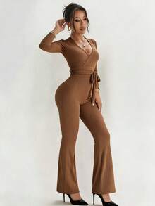 Women Jumpsuits - Brown - View 3