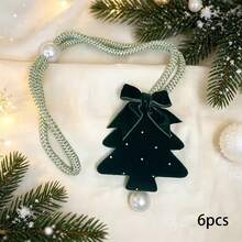1/2pcs Velvet Bowknot Rhinestone Christmas Tree Curtain Tieback, Tulle Curtain Fixing Buckle, Suitable For Curtain Fixing, Christmas Fabric Curtain Decoration, Christmas Home Decor, Room Decoration - Multicolor - View 16