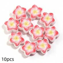 10pcs 16mm Plumeria Acrylic Beads, With Different Gradient Designs, Durable And Fade-Resistant, Perfect For Making DIY Earrings And Jewelry Crafts - Plumeria Shape - View 23