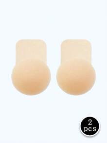1pc Plus Size Invisible Adhesive Bra, Seamless Silicone Large Cup Bra With Lift And Push-Up Function, Women's Lingerie Accessory, Front Closure Design, Seamless Self-Adhesive Lift Bra Pads, Strapless And Backless, Streamlined Design, Smooth Touch - Multicolor - View 10