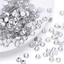 1440pcs/Pack Flat Back Rhinestones, Loose Transparent White Craft Stones, Glass Rhinestones, Size Range [1.7-4.8mm], Silver Rhinestones, Suitable For Clothing/Strollers/Shoes/Mugs/Handicrafts/Shoes/Phone Cases/Cups/Room Decor/Book Binding/And Other Scenes. - Silver - View 3