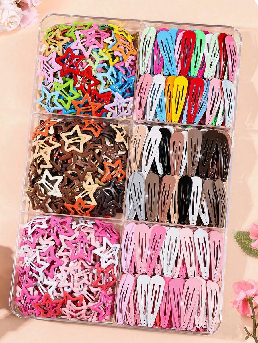 100/50/20/2pcs Girls Multi-Color Bangs Clips BB Clips Bow Hair Clips Hair Accessories For Teen Girls, High Elasticity Durable Non-Damaging Hair Ties Hair Bands Sweet Versatile Small Rubber Bands For Daily Use - Multicolor - View 1