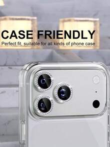 3pcs Colorful Rhinestone Camera Lens Protector Film Compatible With Apple 18/18PPro/18Promax/17/17Air/17pro/17promax/16/16pro/16plus/16promax/16 14 Pro 6.1 Inch /14 Pro Max 6.7 Inch Camera Lens Protector Film, Embedded Artificial Diamond Shiny Camera Cover Tempered Glass Compatible With Apple 14 Pro Max /14 Pro/15/15Promax/15Pro [Perfect Fit] - Artificial Diamond Multicolor - Silver - View 3