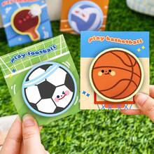 4PCS Ball-Themed Sticky Notes - Random Styles - Basketball, Football Memo Pads Highly Attractive Learning Stationery - Message Stickers - one-size - View 4