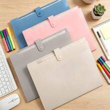 12-Slot Minimalist File Storage Bag, Multi-Layer Accordion Expansion Folder With Snap Button, Unisex, Waterproof Office Document Organizer, Suitable For Exams, Study, Notes, Contracts, Receipts, Stationery, Office Supplies, School Supplies, Back To School Season - A4 - View 2