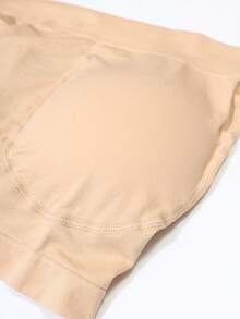 1pc Apricot Women's Seamless Comfortable Soft Shaping Hipster Panties With Removable Butt Pads, Adjustable For Curve Shaping - Apricot - View 7