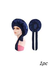 Shower Cap Camping Shower Cap Head Care Shower Cap, Satin Hair Cap With Adjustable Bow - Soft Hair Protection Cap, Suitable For Night Sleep, Bathing And Travel, Suitable For Curly Hair And Braids, Multiple Colors Available - A - View 9