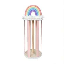 New Multifunctional Rainbow Hair Accessory Display Stand, 360° Rotating Desktop Hair Clip Organizer With Lace Base, Large Capacity For Hair Clips, Scrunchies & Headbands, Tabletop Rack For Retail & Boutique - Multicolor - View 10