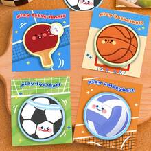 4PCS Ball-Themed Sticky Notes - Random Styles - Basketball, Football Memo Pads Highly Attractive Learning Stationery - Message Stickers - one-size - View 2