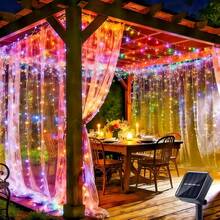 300 LED Solar Powered Curtain Lights, Including Warm White And Colorful Lighting Options, Suitable For Patio, Garden And Other Outdoor Spaces, As Well As Party Decoration And Holiday Gifts - Solar Powered Curtain Lights - View 17