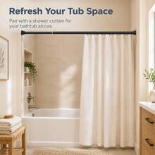 1PC Single Rod No-Drill Shower Curtain Rod, Adjustable Length, Suitable For Bathroom Shower Curtain, Balcony Clothes Drying Rack, Living Room Curtain Rod, Wardrobe Internal Hanging Rod, Multi-Functional No-Installation Telescopic Rod - Classic - View 5