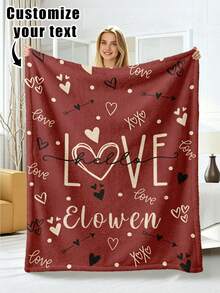 1pc Customized Flannel Blanket With Photo And Text, Office Nap Blanket, Comfortable Blanket, Mother's Day And Father's Day Gift For Parents, Bedding Blanket, Bed Customized Blanket, Customized Text Blanket, Personalized Home Blanket - Multicolor - View 18