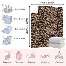 1pc Classic Leopard Print Digital Printed Blanket, Vintage Brown Tone Animal Texture Pattern, Soft Flannel Fabric, Smooth Skin-Friendly Touch, Lightweight And Warm, Suitable For Sofa Throw, Home Nap, Bedroom Soft Decor - Multicolor - View 11