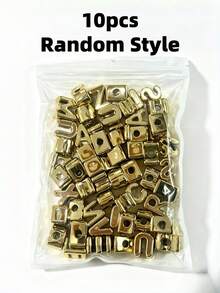 10/26/60/100pcs High-Definition Thick Acrylic Large Hole Letter Beads Assortment, Keychain, Phone Charm DIY Handmade Accessories, Suitable For Multiple Scenarios, Creative Handmade DIY Essential Materials (Not A Children's Toy, For Adult Use As Accessories And Decoration Only) - Gold - View 11