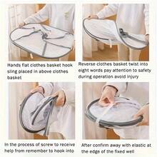 1pc Heavy Duty Foldable Drying Rack With Zipper Closure - Space-Saving 3-Tier Mesh Dryer, Foldable Kitchen And Garden Storage Rack With Handle, Suitable For Various Daily Household Items - View 6