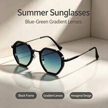 Men's Fashion Eyewear Suitable For Daily Use - Black Frame Double Green - View 6