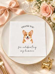 Custom Paper Napkins With Dog Portrait & Text, Personalized White Cocktail Napkins For Weddings, Bridal Showers, Engagement Parties And Anniversaries - Multicolor - View 9