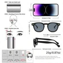 1 Pair New Retro Rivet Fashion Glasses, Small Frame PC Decorative Fashionable Glasses, Minimalist Versatile Unisex High-End Driving Fashion Glasses - Multicolor - View 4