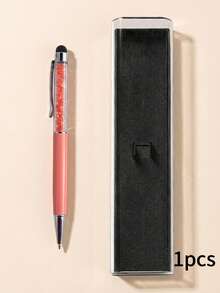 [Customized]1-32pcs Personalized Metal Retractable Diamond Ballpoint Pen + Touchscreen Stylus Set | Anti-Slip Grip + Smooth Writing Medium Tip | Compatible With Phone/Tablet/Office Devices | Can Engrave Name/Date/Logo | Business Engraved Pen + Teacher's Day Gift + Wedding Couple Neutral Pen - Rose Pink With Rhinestones - View 29