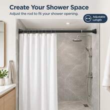 1PC Single Rod No-Drill Shower Curtain Rod, Adjustable Length, Suitable For Bathroom Shower Curtain, Balcony Clothes Drying Rack, Living Room Curtain Rod, Wardrobe Internal Hanging Rod, Multi-Functional No-Installation Telescopic Rod - Classic - View 4