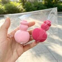 2pcs High Quality Makeup Sponges, Makeup Tools, Cosmetic Supplies, Pink Girly Style, Dry & Wet Use, Small Gift, Suitable For Foundation, Concealer, Etc., Halloween - Pink - View 3