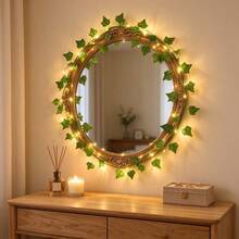 1PC Foldable USB Ivy Light String, Climbing Tiger Light String 20/50/100 LED Beads With Green Leaf Climbing Wall Hook,Ivy LED Decorative Light String Green Plant Vine Atmosphere Light,For Wedding/Banquet/Christmas/Thanksgiving/Mother's Day/Diwali - Warm White - View 9