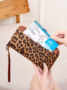 FOREVER MIYIN Leopard Wallets For Women, RFID Blocking Long Wallet Wristlet, Snap Flap, Large Accordion Card Holder, Double Zipper With Phone Pocket - Multicolor - View 6