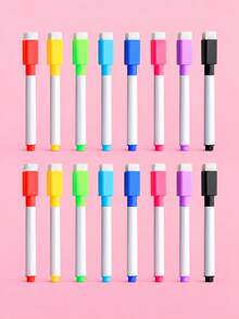 24pcs Middle East Saudi Colorful Non-Magnetic Erasable Whiteboard Markers, Teacher Drawing And Writing Pens - Multicolor - View 3