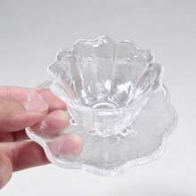 1 Set Exquisite High-Value Practical Textured Matte Crystal Petal Glass Tea Cup & Saucer Tea Set, Tea Ceremony Tea Ware, Home Decor, Suitable For Tea Tasting, Leisure, Daily Use, Unique Asymmetric Elegant Design, Holiday Gift, Christmas Gift - Multicolor - View 14