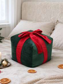 1pc Christmas Gift Box Shaped Decorative Pillow, Creative Novelty Cushion, Suitable For Living Room, Bedroom And Holiday Party, Soft And Comfortable, Machine Washable - Multicolor - View 4