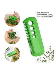 1pc Vanilla Leaf Remover, Vegetable Leaf Stripper, Portable Dual-Use Camping Kitchen Tool - Green - View 4