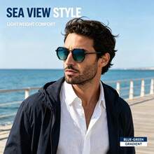 Men's Fashion Eyewear Suitable For Daily Use - Black Frame Double Green - View 3