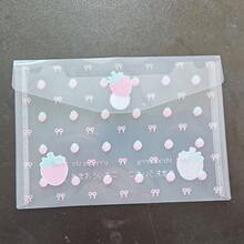 2/1pc Highly Attractive INS Style Card Packaging Material, Transparent Storage Bag, Thickened Gift Bag, Strawberry And Cake Design Elements, Snap Closure Design, Suitable For Daily Use And Study, High Aesthetic And Pattern Stationery Bag - File Folder - View 13