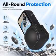 For Insta360 X6 PULUZ Silicone Protective Lens Cover (Black) - View 2