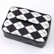 1pc Minimalist Black & White Car Tissue Box, Fashionable Black & White Plaid Hanging Tissue Dispenser, Multi-Functional Car & Home Use Automotive Accessory - A - View 14