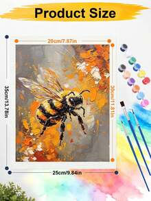 DIY Paint By Numbers Kit, Impasto Bee Canvas Painting, Unframed Home Wall Decor Art - A - View 7