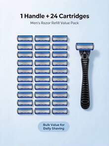 Men's Manual Razor Set With Replaceable Razor Blades, Reusable Handle, Sharp Stainless Steel Blades, Smooth Close Shave, For Men Facial Shaving, Wet Shaving Suitable - A - View 6