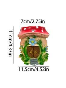 Mushroom House Shaped Succulent Planter, Resin Plant Pot, Creative Flower Container, Indoor Outdoor Balcony Yard Desktop Plant Holder, Home Garden Greenery Table Decor - Mushroom House Planter - View 8