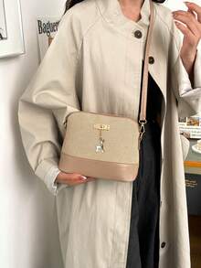 Premium Women's 2026 New Niche Textured Versatile Commuter One Shoulder Crossbody Bag Fashion Retro Handheld Shell Bag - Khaki - View 8