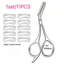 11pcs/4pcs/1pc Stainless Steel Eyebrow Trimmer, Dual-Function Eyebrow Scissors, Portable Beauty Scissors, Anti-Scratch Eyebrow Trimming Tool, Dual-Purpose Grooming And Trimming Beauty Tool, Eyebrow Trimmer - Upgraded Version - View 15