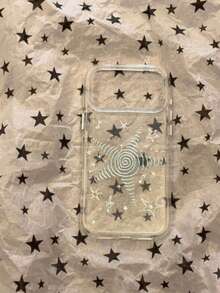 Laser Blue Wavy Starfish Pattern Phone Case Compatible With Apple 17 Pro Max, 17 New Model, 16 Pro Max, 15 Pro, 16 Pro, 15, 17 Pro, 18, 18 Pro Max, Full Coverage Protective Cover, Korean Style, Fresh Summer - Clear - View 1