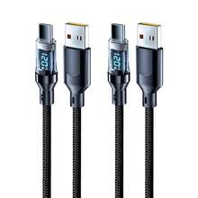 1-2 sợi cáp sạc nhanh 120W hiển thị số, có màn hình hiển thị sạc, USB sang Type-C/Lightning, tương thích với iPhone 18/17/16 Pro Max/15 Pro/Pro, tương thích với dòng , tương thích với điện thoại/máy tính bảng/laptop/tai nghe và nhiều thiết bị khác - Nhiều màu - Xem 9