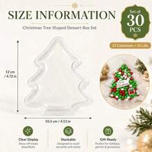 20/10pcs Reusable Transparent Christmas Tree Gift Boxes, Suitable For Holiday, Party DIY Decoration And Party Favor Containers - A - View 3