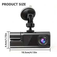 1080P HD Triple Channel Car Dash Cam, Front Rear Inside 3-Way Recording With 2-Inch Display, Night Vision, Loop Recording, G-Sensor Collision Lock, Optional 32GB Memory Card, Universal Vehicle Recorder Auto Accessory Built-In 150mAh Lithium Battery - A - View 9