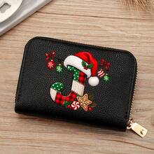 Women's Business Card Holder Wallet With Christmas Pattern / Black / Pink / Blue / Red Bank Card / ID Card / Card Holder Card Wallet Case - Multicolor - View 5