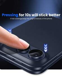 1pc Apple Camera Lens Protector For DUO/18 Pro/18 Pro Max/17 Pro Max - [Anti-Shatter] [Strong Adhesion] [Compatible With Phone Case] Metal Tempered Glass Rear Camera Screen Protector - Deep Blue - Navy Blue - View 5