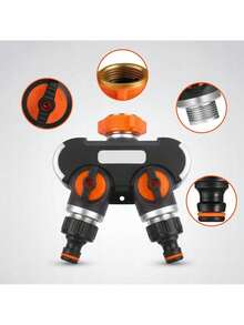 2-Way Garden Hose Splitter With Dual Independent Flow Control Valves, 1-Inch Tap Thread, Standard Quick-Connect Compatibility And Durable Plastic For Garden Hoses, Sprinklers And Irrigation Systems - View 4