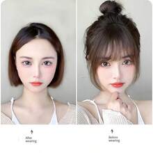 Elbons Bangs Hair Accessory, One-Piece 3D Bangs Hair Accessory - Realistic Synthetic Clip-In Hair Piece, Suitable For Daily Wear, Easy To Style, Creates A Fuller And More Voluminous Hairstyle Effect, Multi-Functional Women's Hair Accessory With Claw Clip, Hair Clip, Hair Stick - Multicolor - View 2