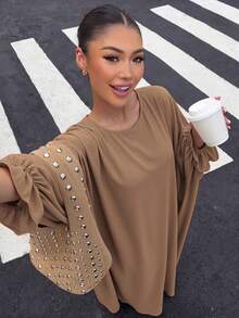 Loose Long Sleeve Maxi Abaya Dress, Casual Crew Neck Full Length Modest Robe For Daily Wear - Multicolor - View 26